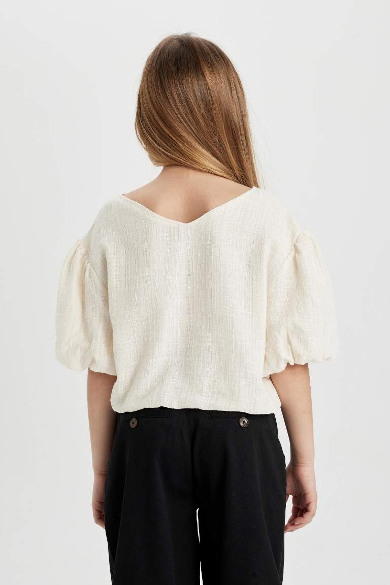 Blouse à Manches Courtes Pour Fille