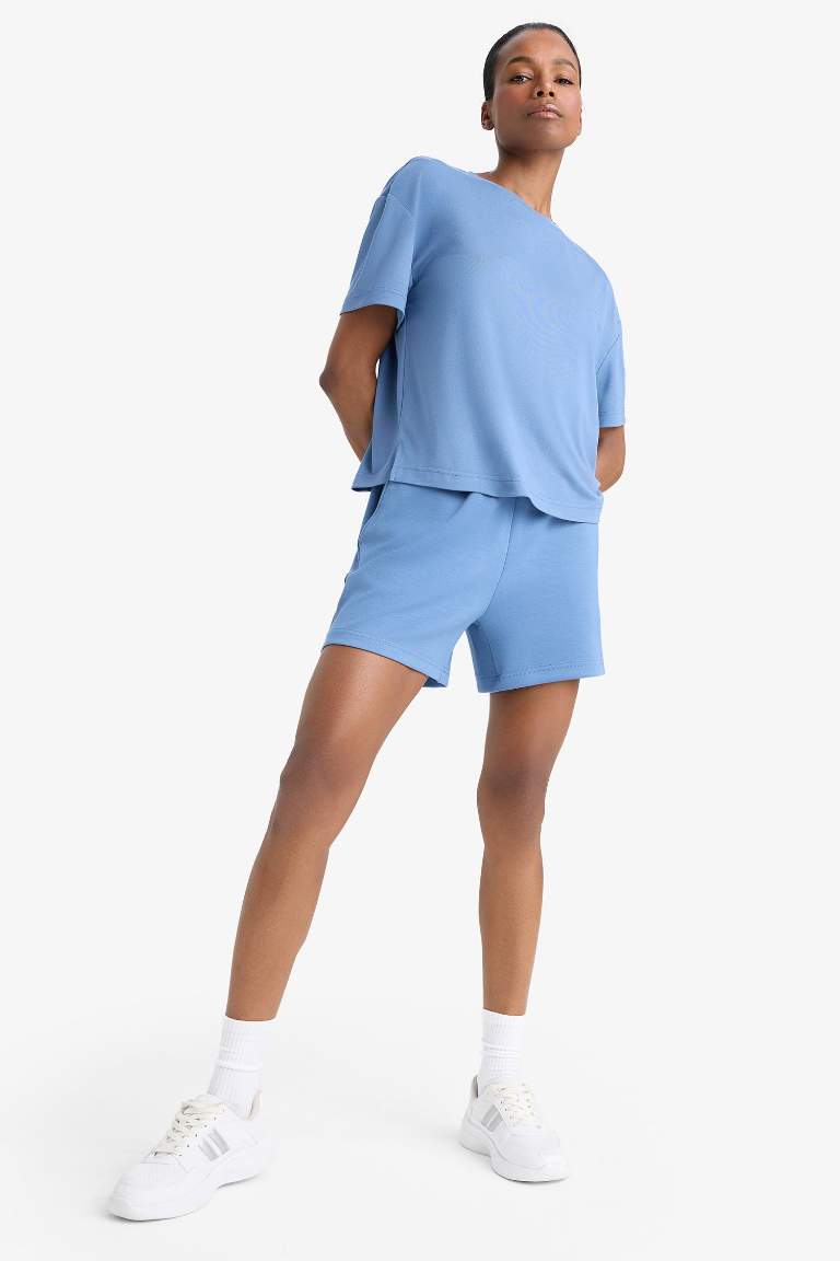 DeFactoFit Standart Fit Kısa Paça Sporcu Modal Şort