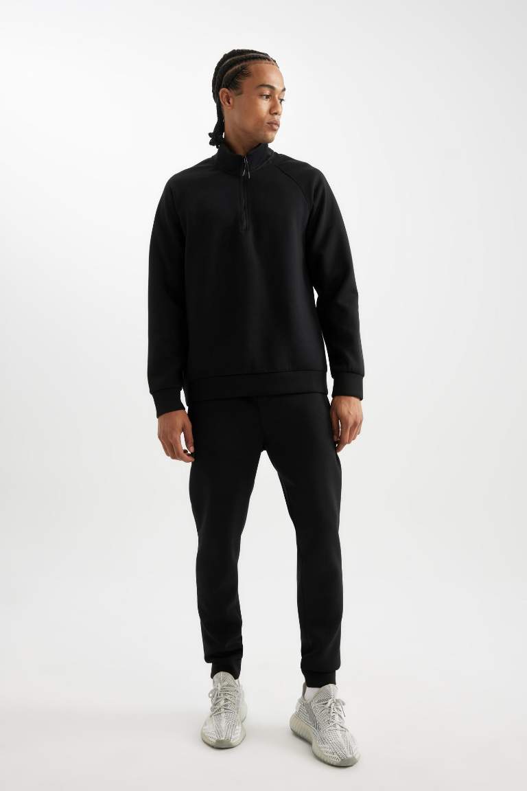 DeFactoFit Sporcu Jogger Eşofman Altı Slim Fit Dar Kesim Skuba Dalgıç Kumaş Standart Paça