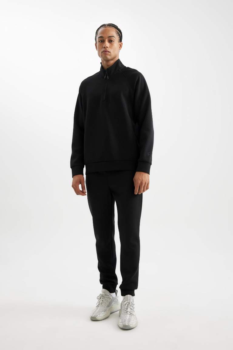 DeFactoFit Sporcu Jogger Eşofman Altı Slim Fit Dar Kesim Skuba Dalgıç Kumaş Standart Paça
