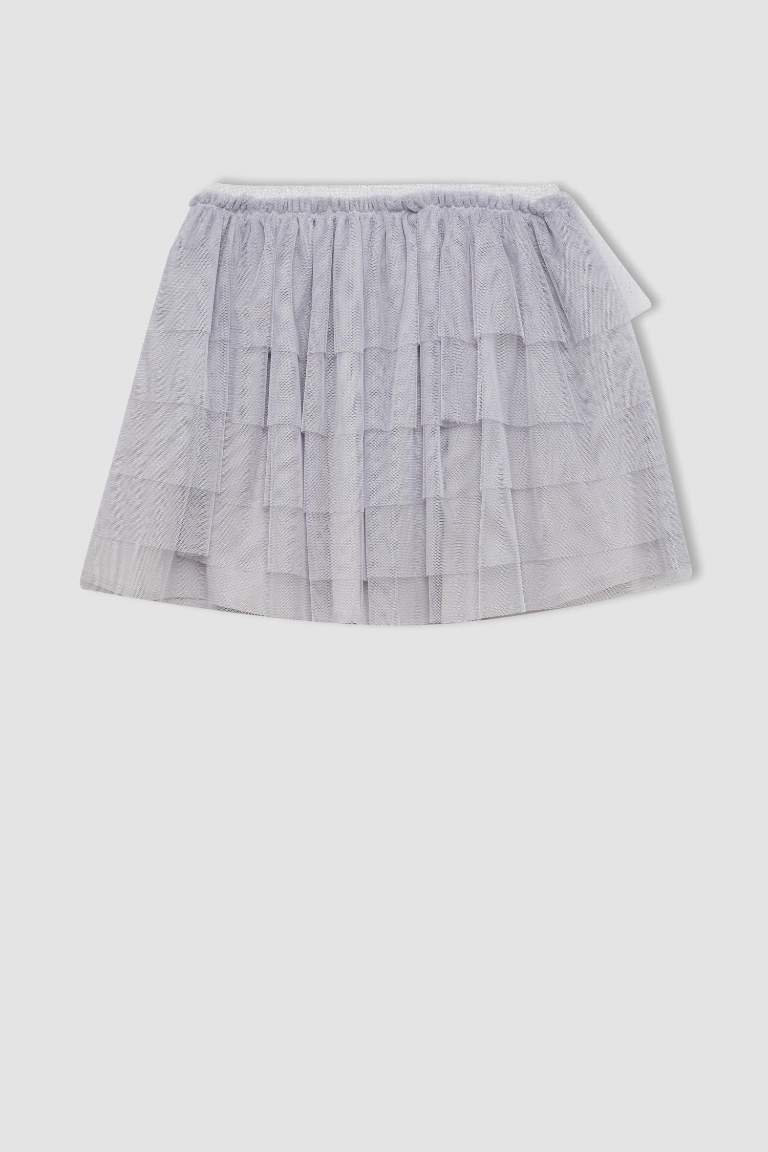 Jupe tutu grise à taille élastique pour fille