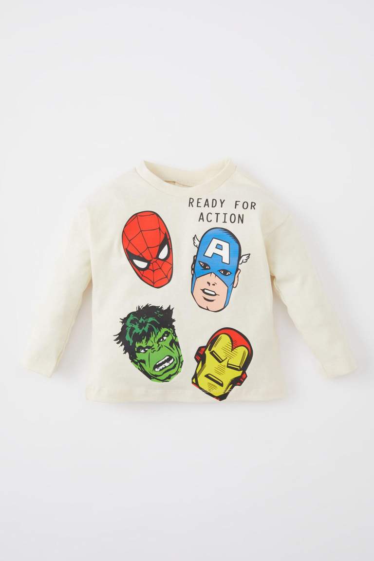 T-Shirt Jersey Standard Manches Longues à Col Rond Et imprimé Marvel Comics Pour Bébé Garçon