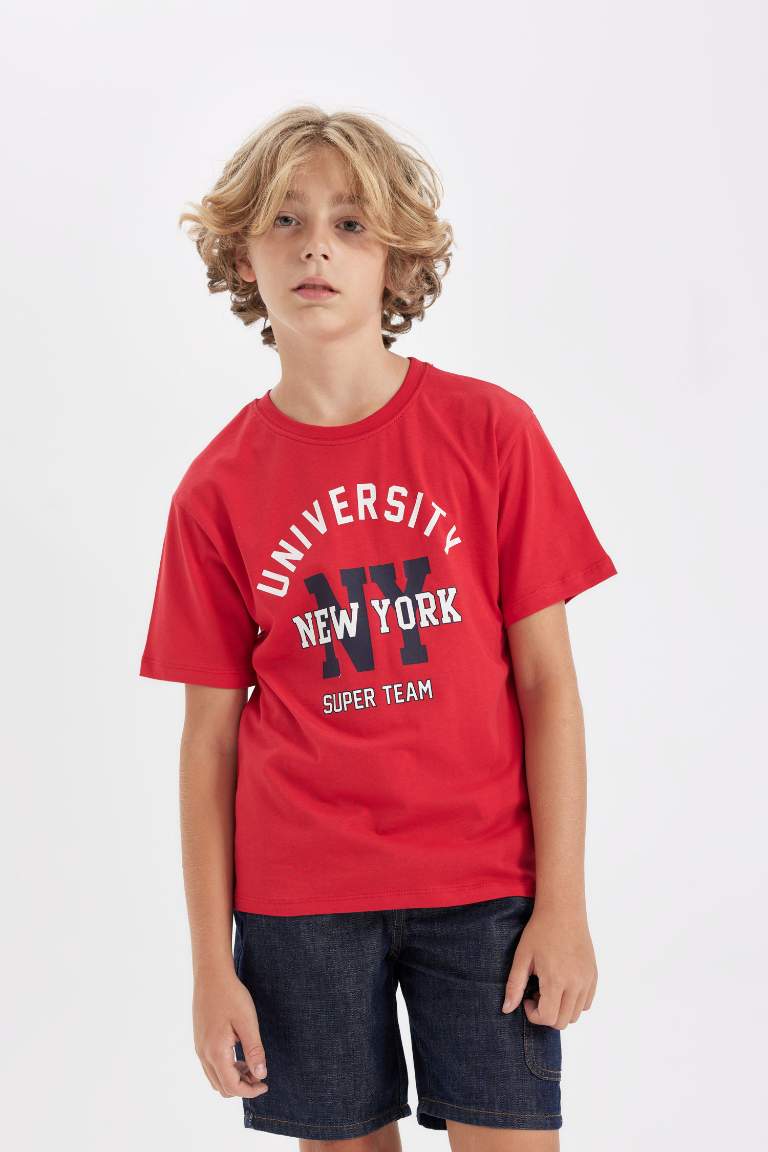 Boy Crew Neck Printed Short Sleeve T-Shirt