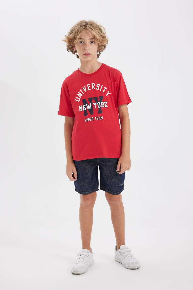 Boy Crew Neck Printed Short Sleeve T-Shirt