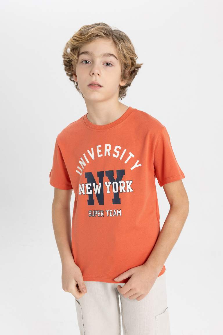 Boy Crew Neck Printed Short Sleeve T-Shirt