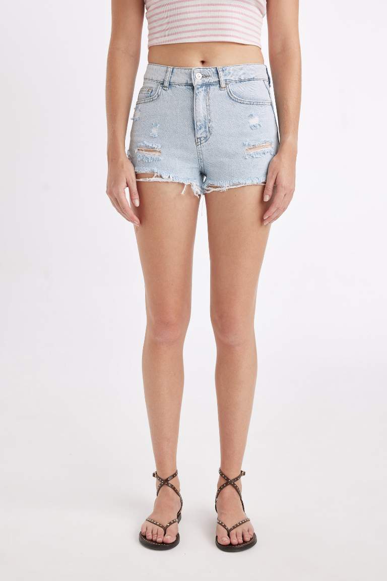 High Waist Jean Shorts