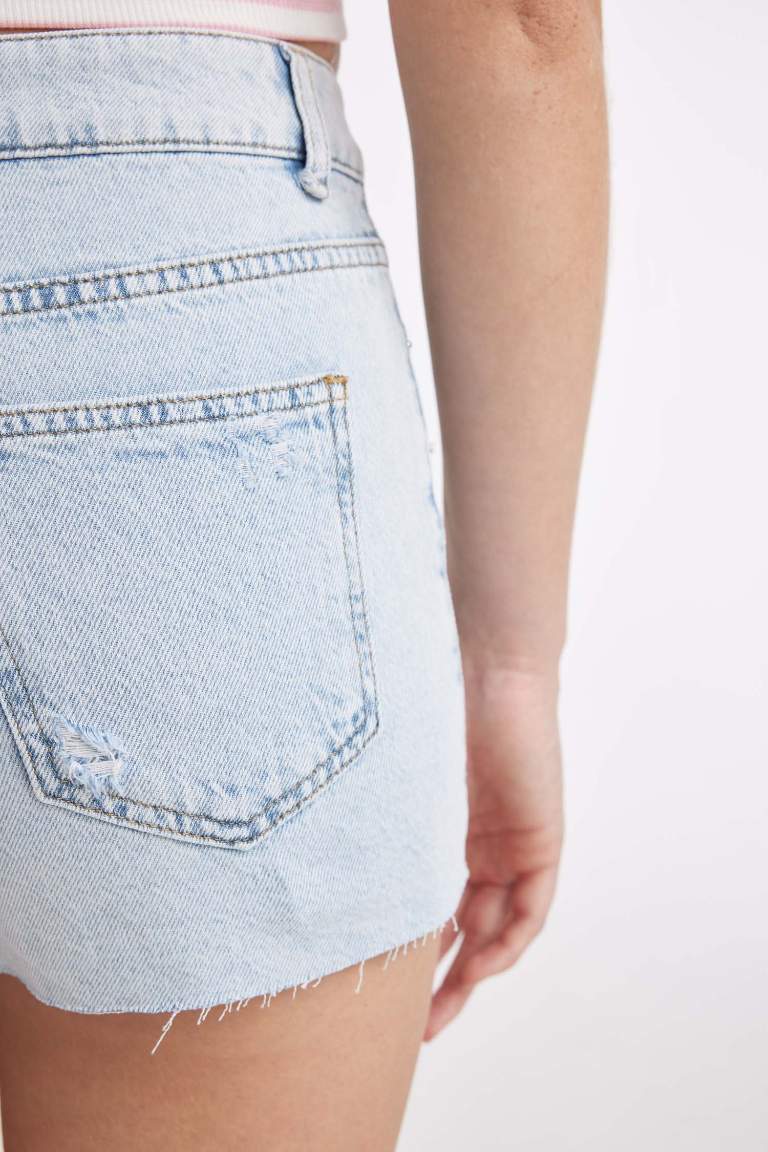 High Waist Jean Shorts