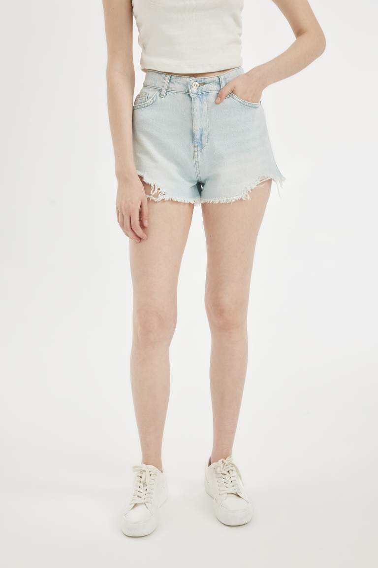 High Waist Jean Shorts