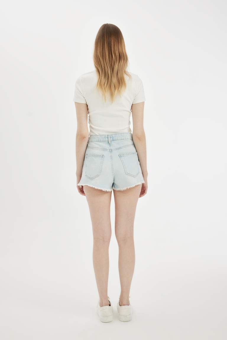 High Waist Jean Shorts