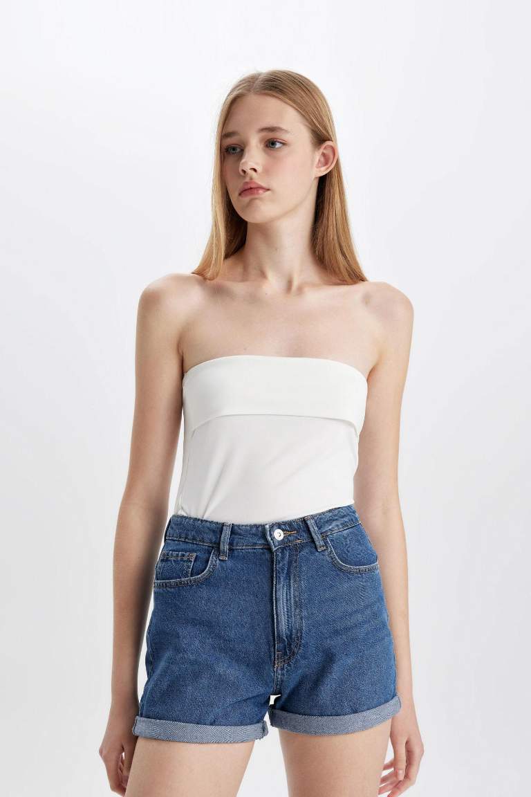 Mom Fit High Waist Jean Shorts