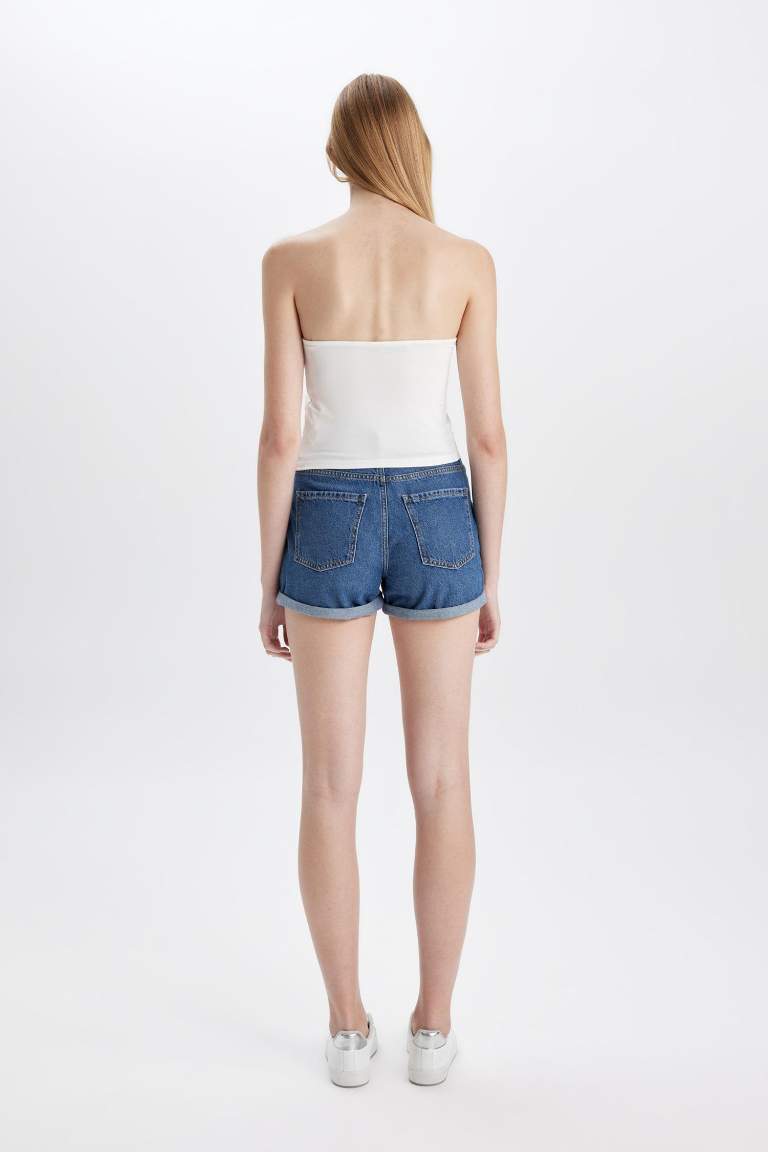 Mom Fit High Waist Jean Shorts