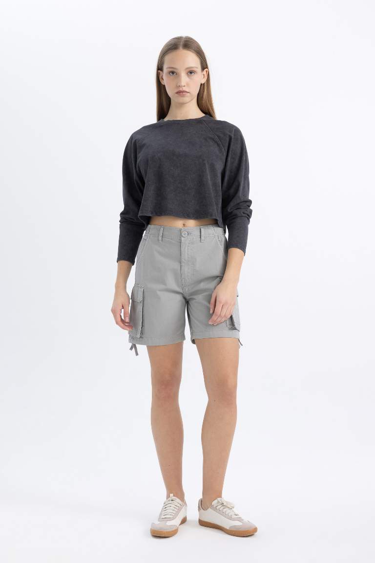 Regular Fit Gabardine Shorts