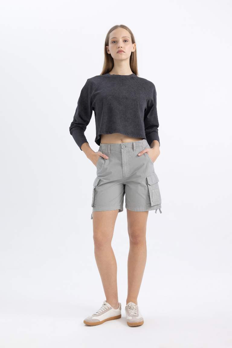 Regular Fit Gabardine Shorts