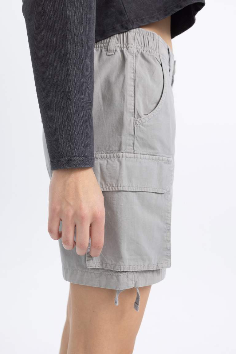 Regular Fit Gabardine Shorts