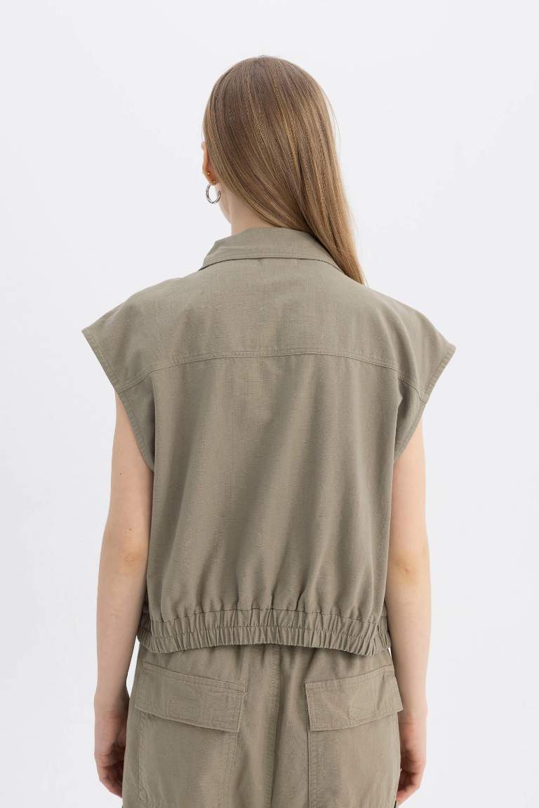 Gilet en Gabardine à Coupe Régulière