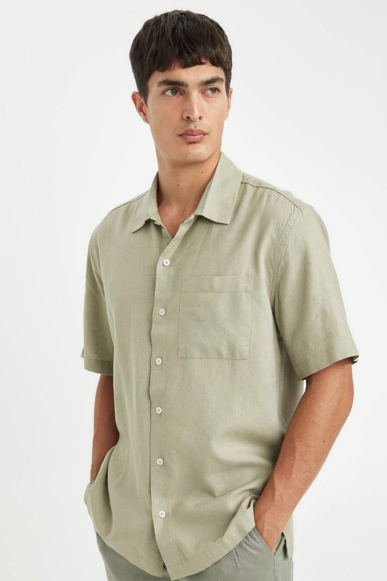 Relax Fit Polo Collar Short Sleeve Shirt