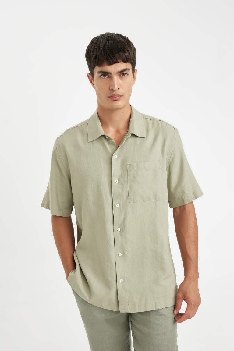 Relax Fit Polo Collar Short Sleeve Shirt