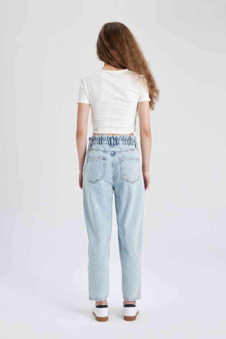 Paperbag High Waist Ankle Length Jeans