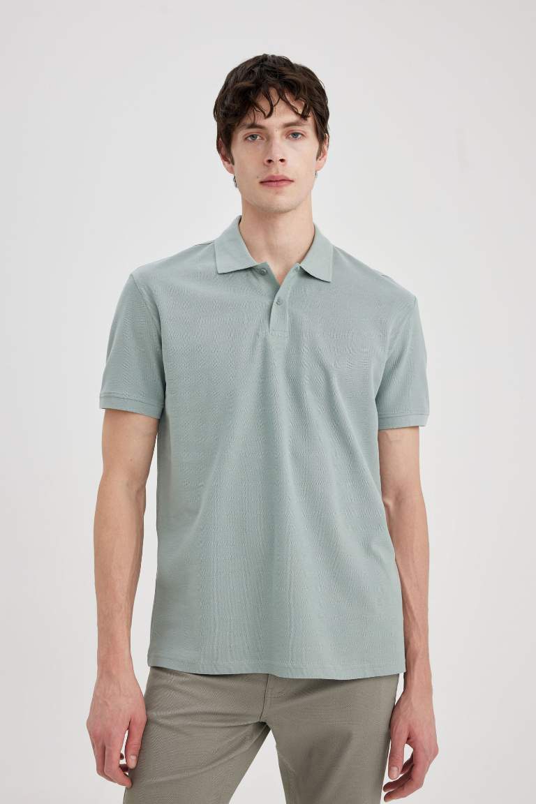 New Regular Fit Polo Collar Pique Polo T-Shirt