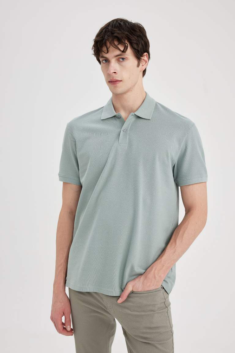 New Regular Fit Polo Collar Pique Polo T-Shirt