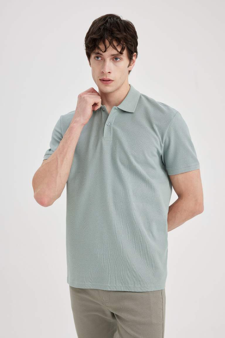 New Regular Fit Polo Collar Pique Polo T-Shirt