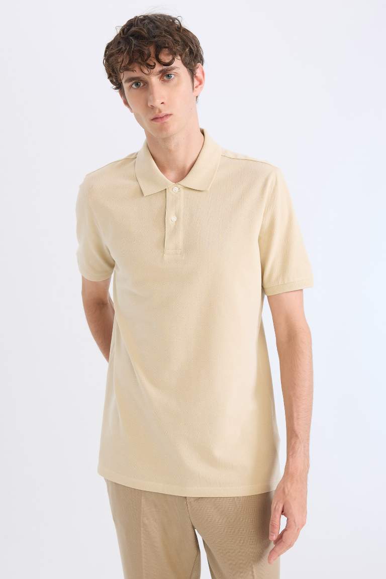 Regular Fit Polo Collar Pique Polo T-Shirt