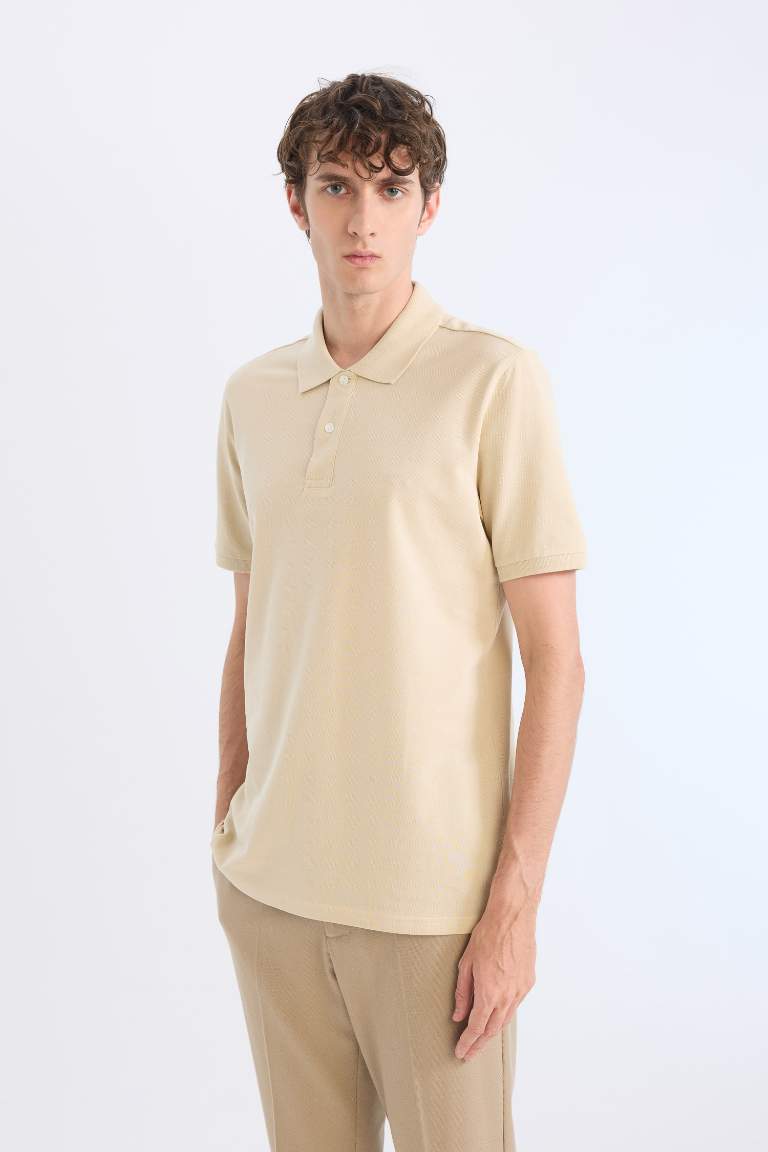 Regular Fit Polo Collar Pique Polo T-Shirt