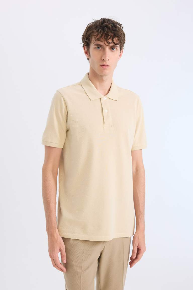 Regular Fit Polo Collar Pique Polo T-Shirt