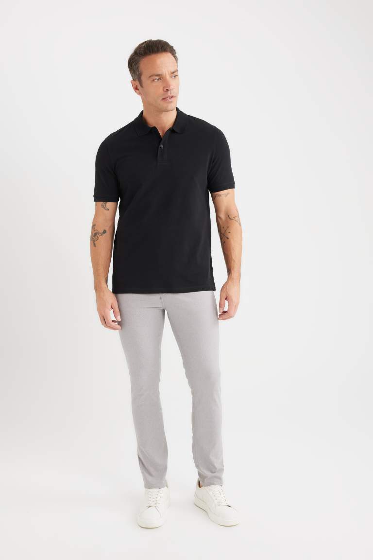 Regular Fit Basic Pique Polo T-Shirt