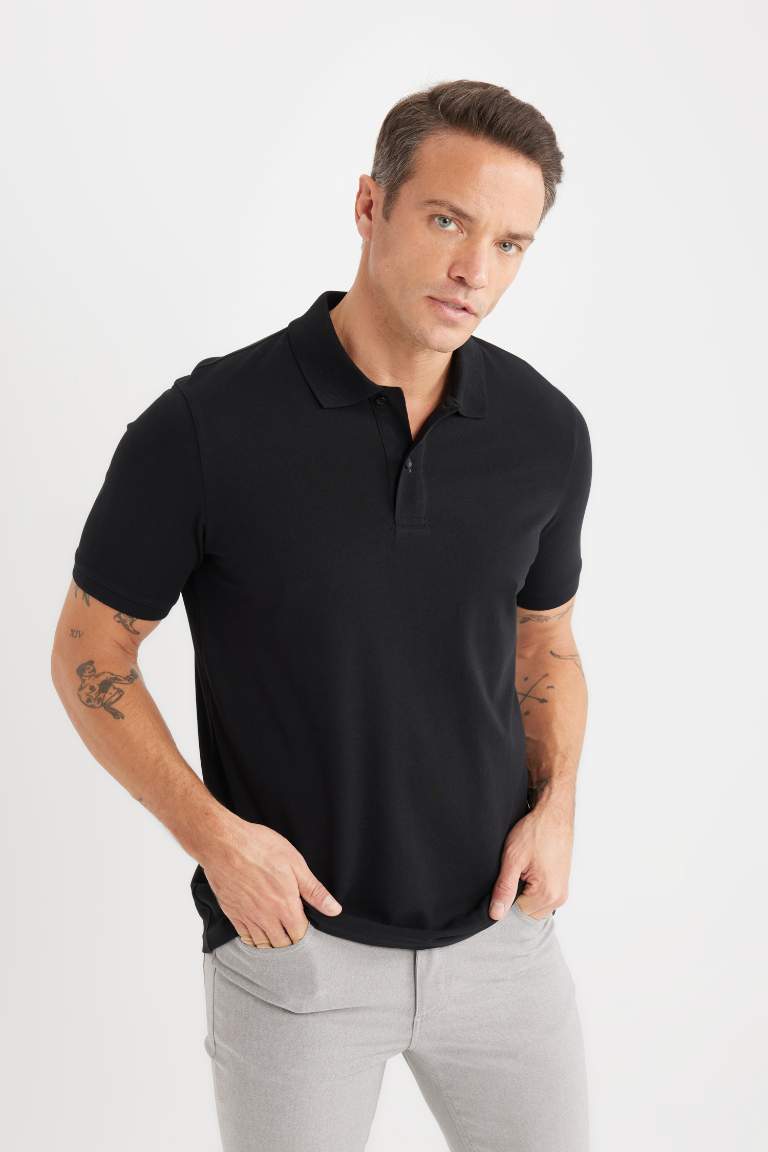 Regular Fit Basic Pique Polo T-Shirt