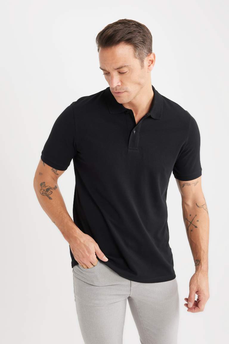 Regular Fit Basic Pique Polo T-Shirt