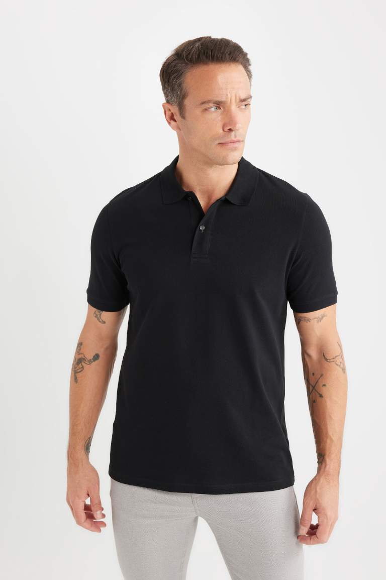 Regular Fit Basic Pique Polo T-Shirt