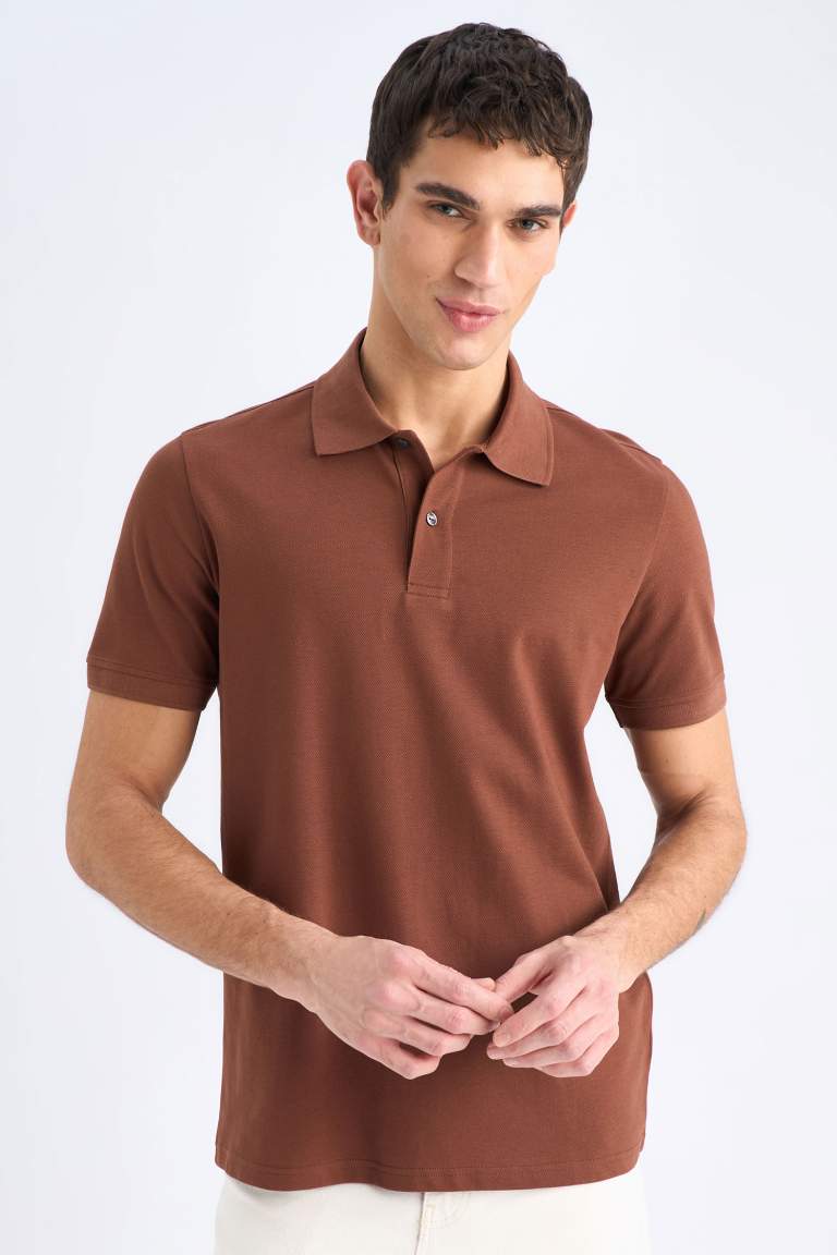 Regular Fit Short Sleeve Basic Pique Polo T-shirt