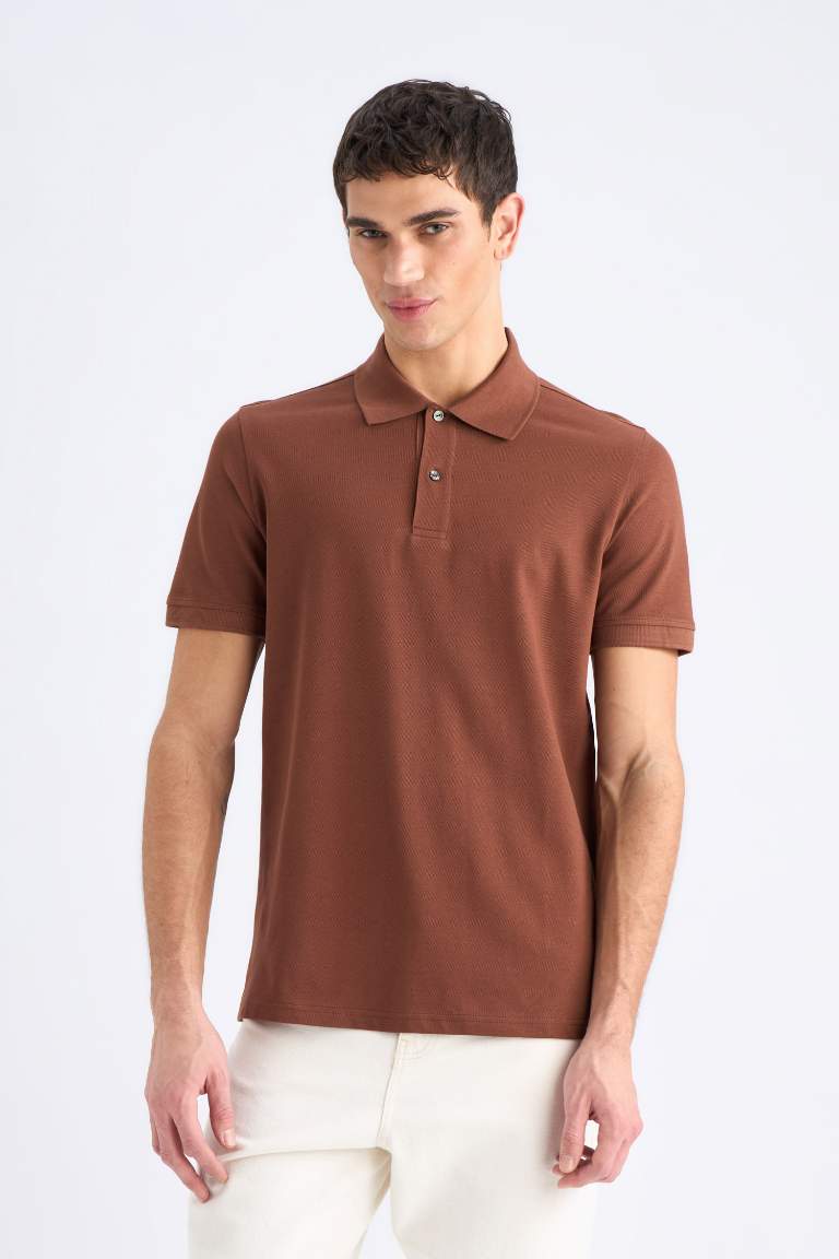 Regular Fit Short Sleeve Basic Pique Polo T-shirt