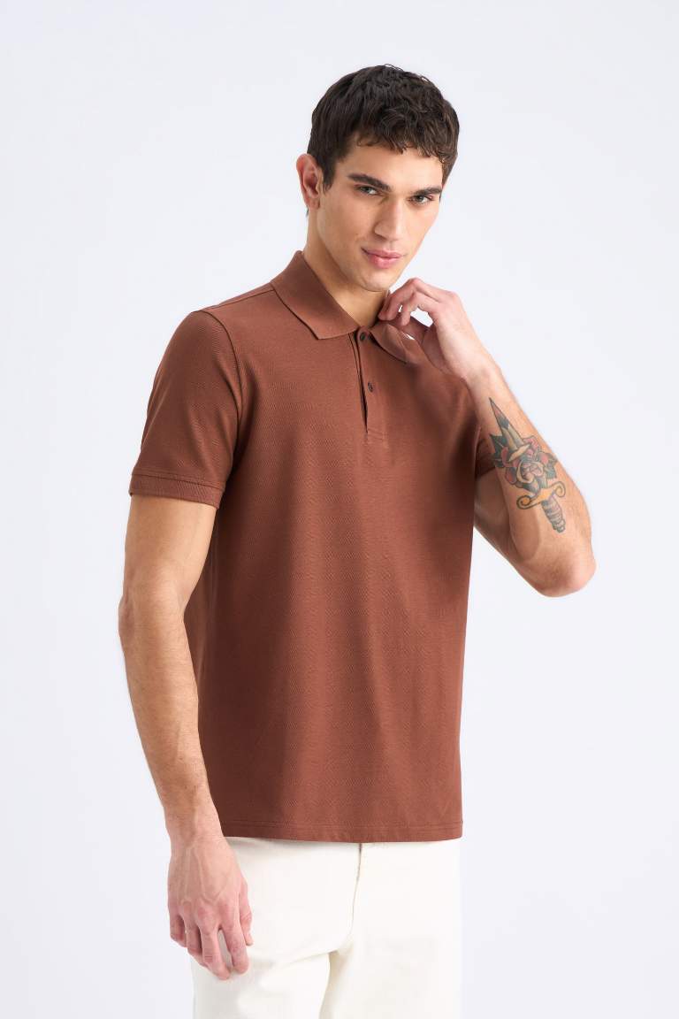 Regular Fit Short Sleeve Basic Pique Polo T-shirt