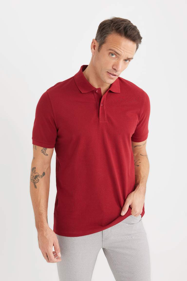 Regular Fit Polo Collar Pique Polo T-Shirt