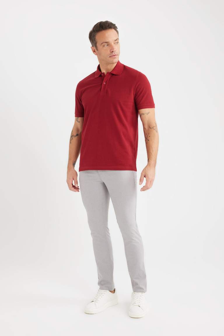 Regular Fit Polo Collar Pique Polo T-Shirt