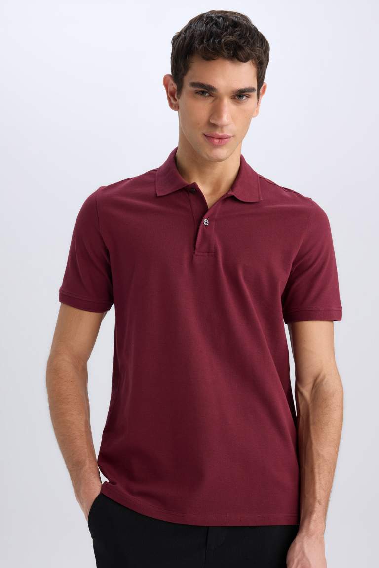 Regular Fit Basic Düz Pike Polo Tişört