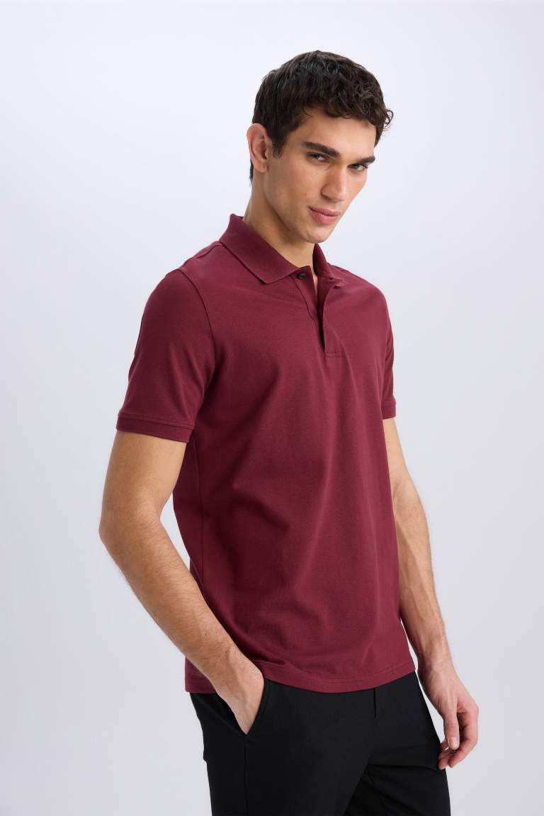 Regular Fit Basic Düz Pike Polo Tişört