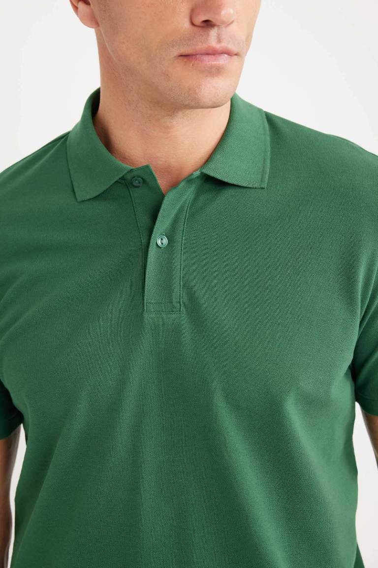 Regular Fit Polo Collar Pique Polo T-Shirt