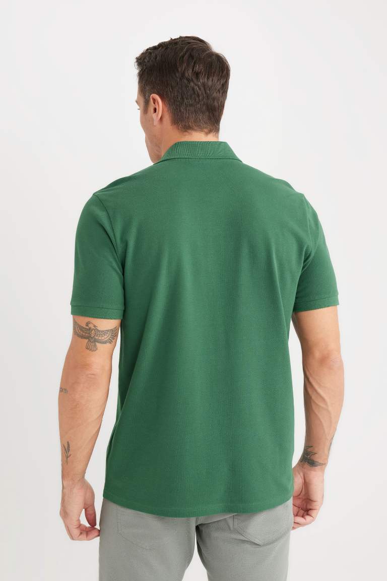 Regular Fit Polo Collar Pique Polo T-Shirt