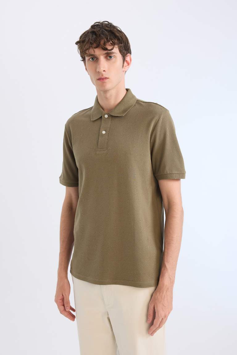 Regular Fit Polo Collar Pique Polo T-Shirt