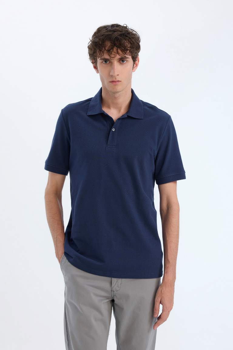 Regular Fit Polo Collar Pique Polo T-Shirt