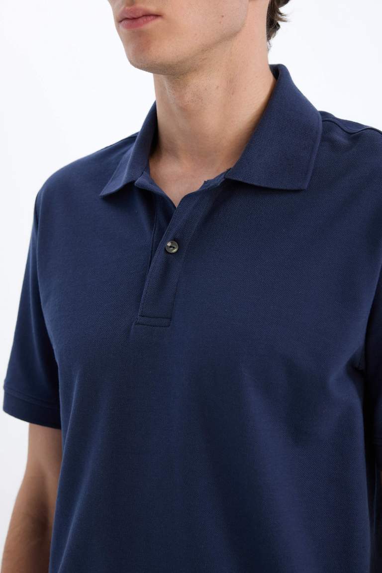 Regular Fit Polo Collar Pique Polo T-Shirt