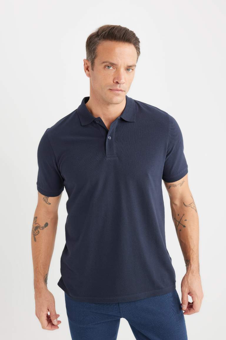 Regular Fit Short Sleeve Basic Pique Polo T-Shirt