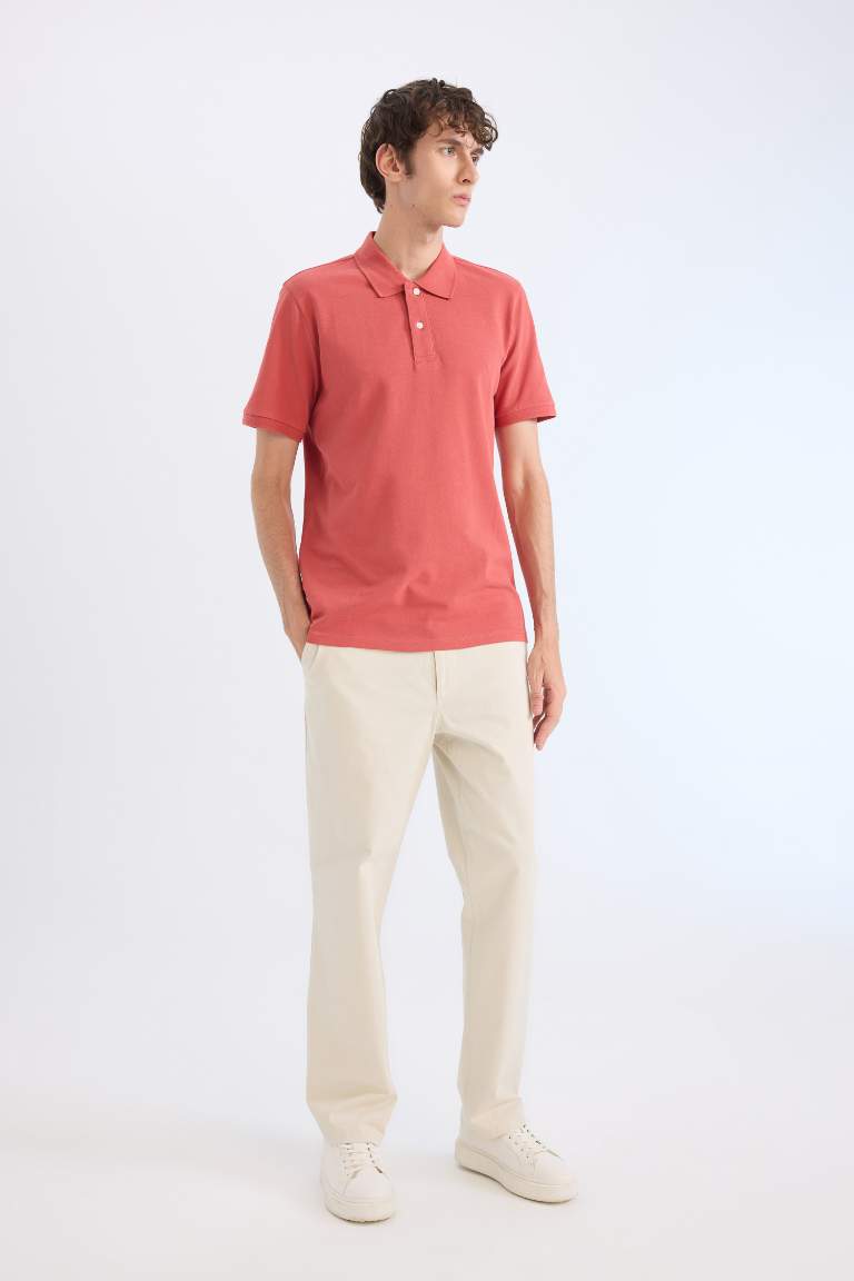 Regular Fit Polo Collar Pique Polo T-Shirt