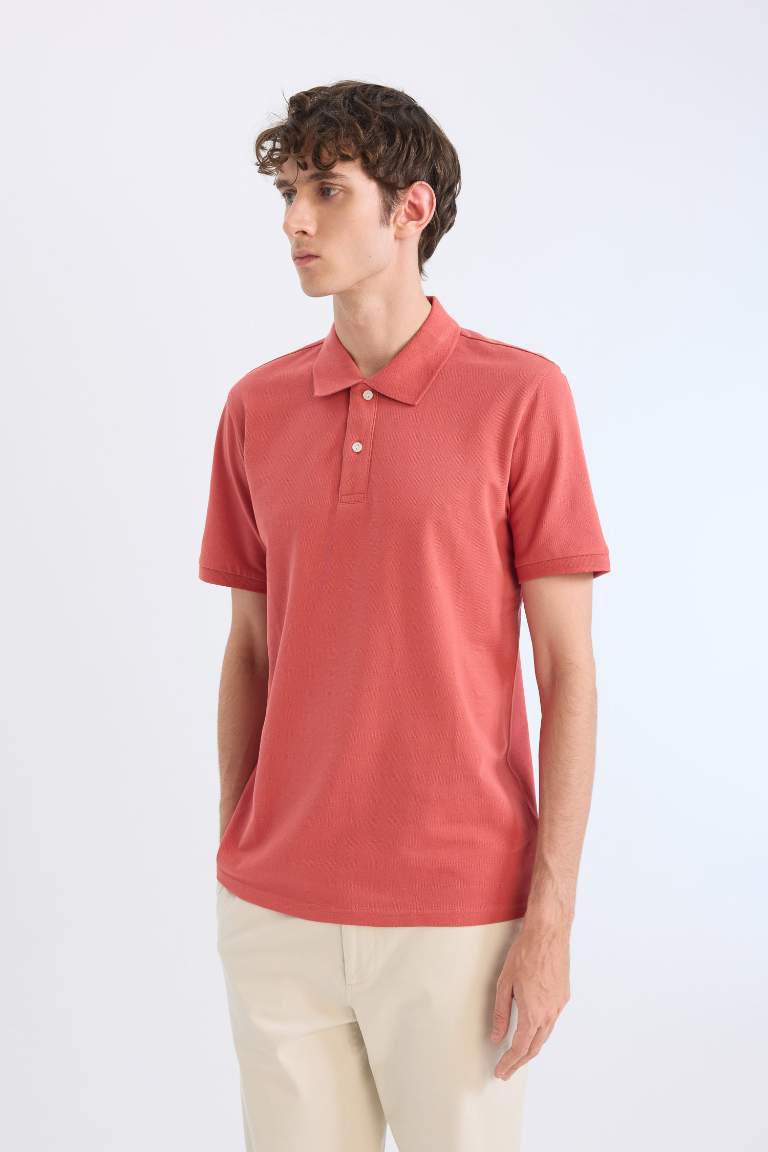 Regular Fit Polo Collar Pique Polo T-Shirt