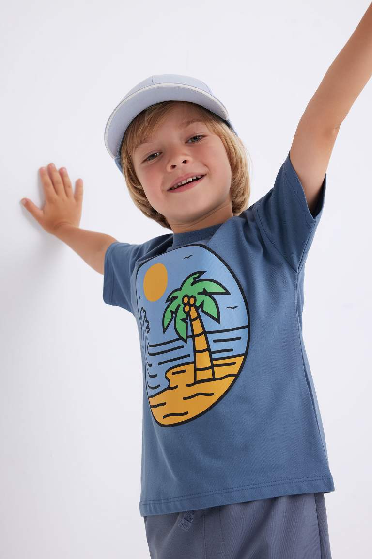 Baby Boy Regular Fit Crew Neck Nature Printed T-Shirt