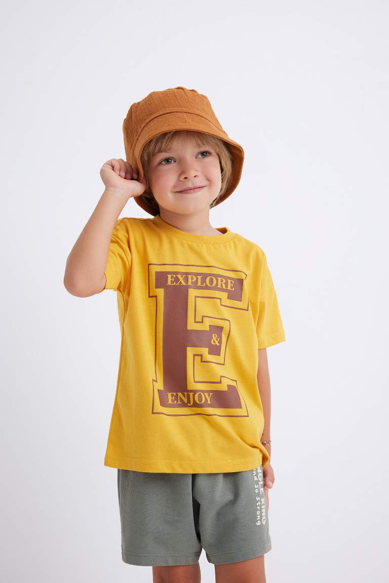 Baby Boy Regular Fit Slogan Printed T-Shirt