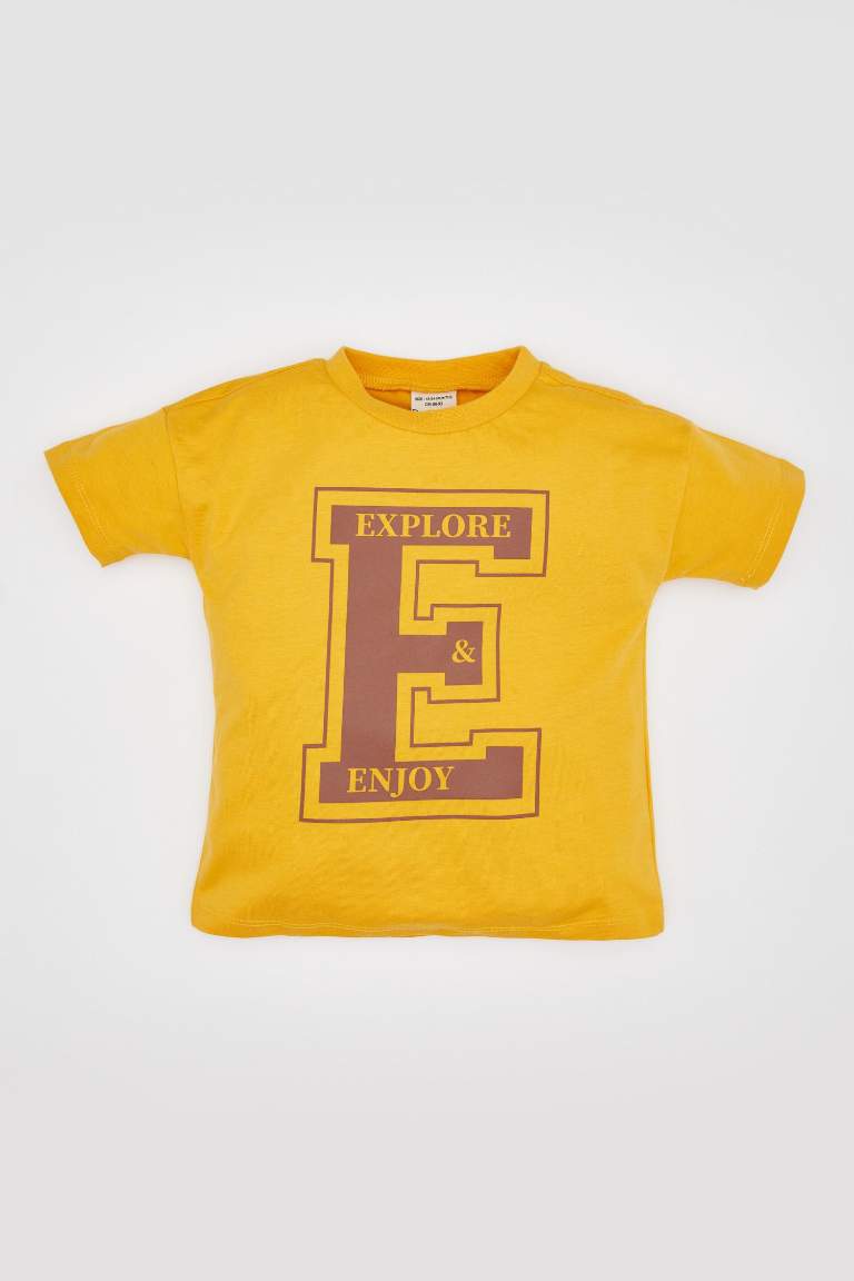 Baby Boy Regular Fit Slogan Printed T-Shirt